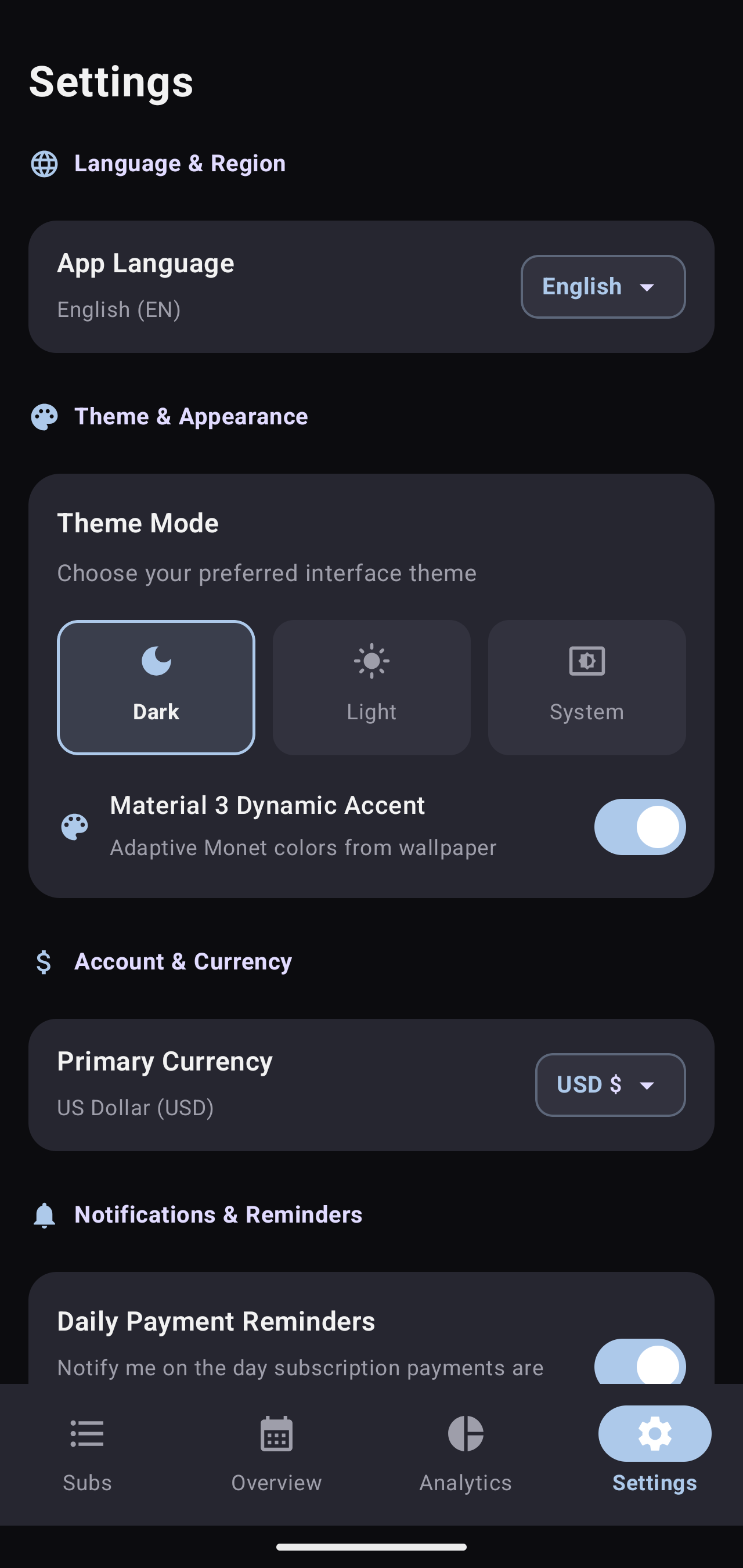 Kotlin version, settings