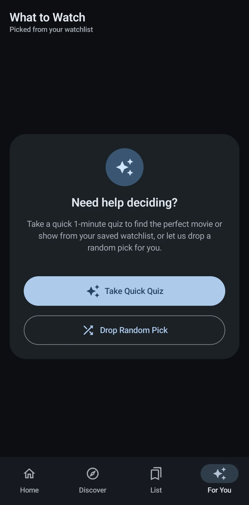 For You screen