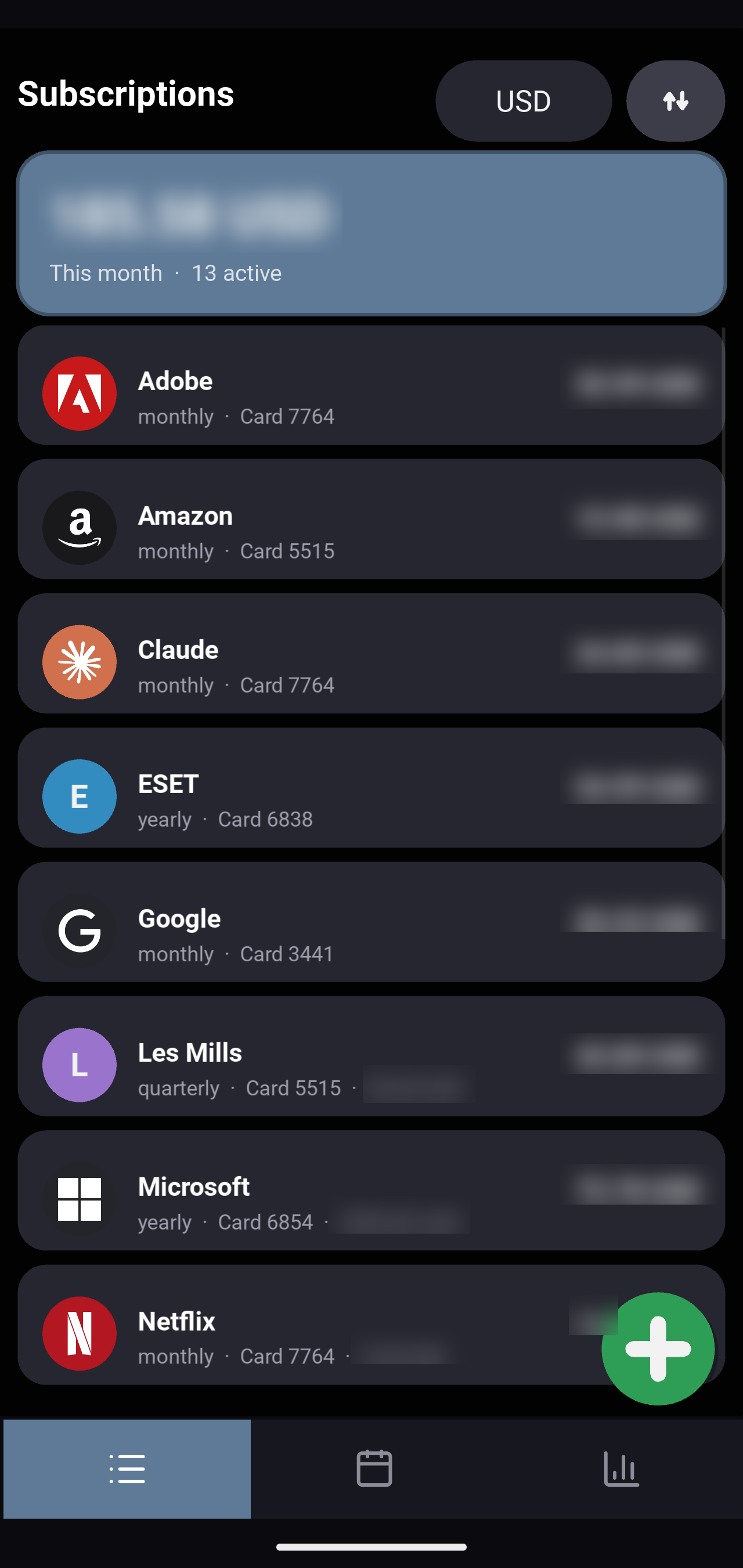 Python version, subscription list